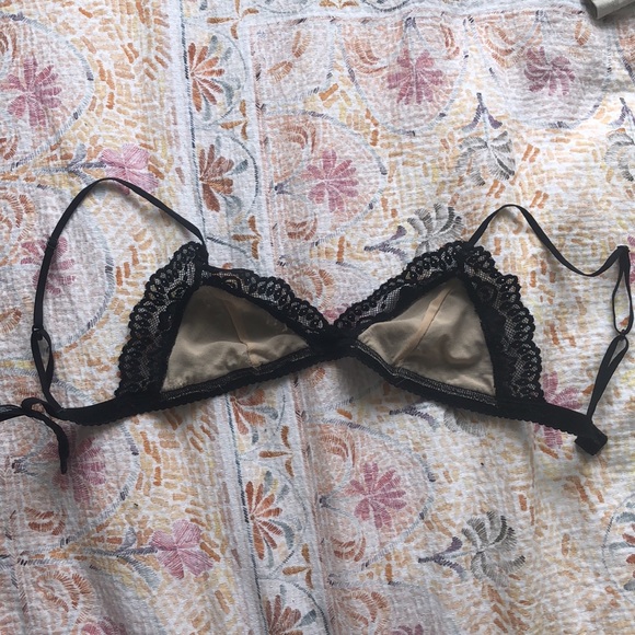 Aritzia black bralette with nude interior - Picture 2 of 3